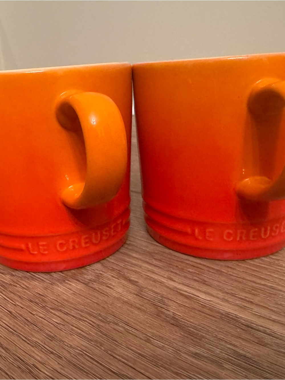 Le Creuset Flame Orange Ombre Stoneware Mugs - Pair
